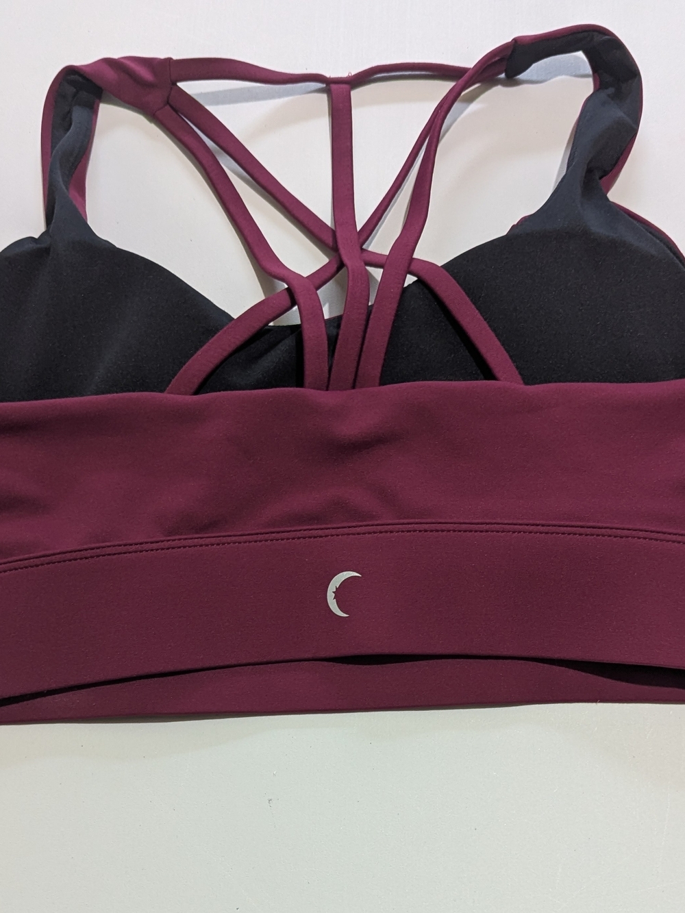 Zyia Active Burgundy Strappy Sports Bra Size L Padded Yoga Gym Athleisure - Picture 7 of 10
